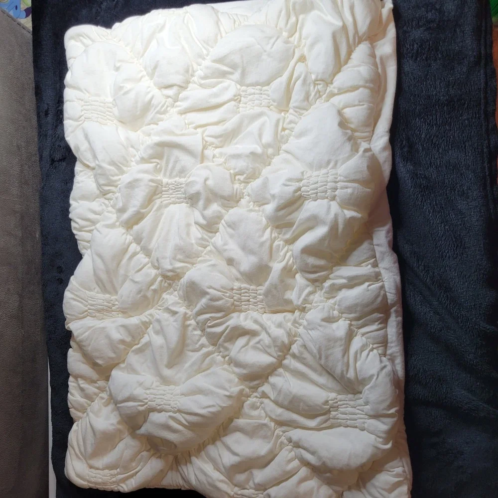 Anthropologie Textured Standard Sham Pillow Case Cream Cotton SUPER SOFT